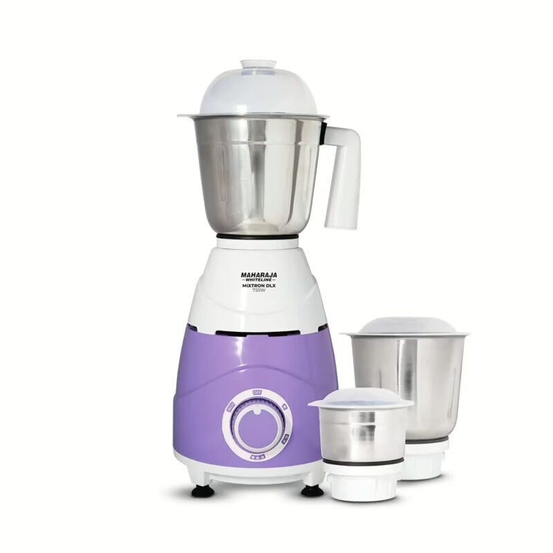 Maharaja Whiteline MX-246 MIXTRON DLX 750 Mixer Grinder (3 Jars, White and Voilet)