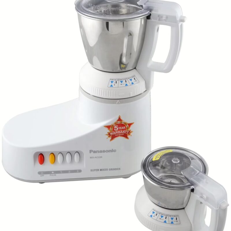 Panasonic MX-AC220 2-Jar Super 550 W Mixer Grinder (2 Jars, White)