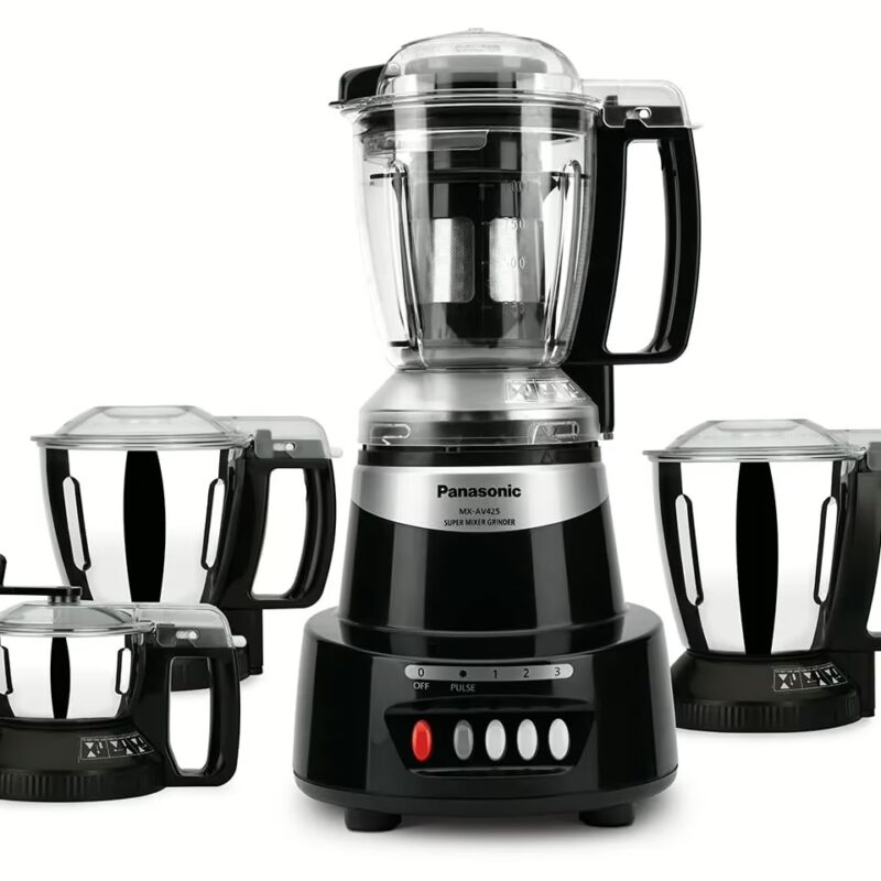 Panasonic MX-AV425 BLACK 600 Juicer Mixer Grinder (4 Jars, Black)
