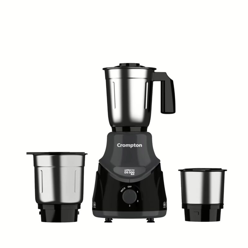 Crompton ACGM-DS500W3J BLK 500 W Mixer Grinder (3 Jars, Black & Grey)