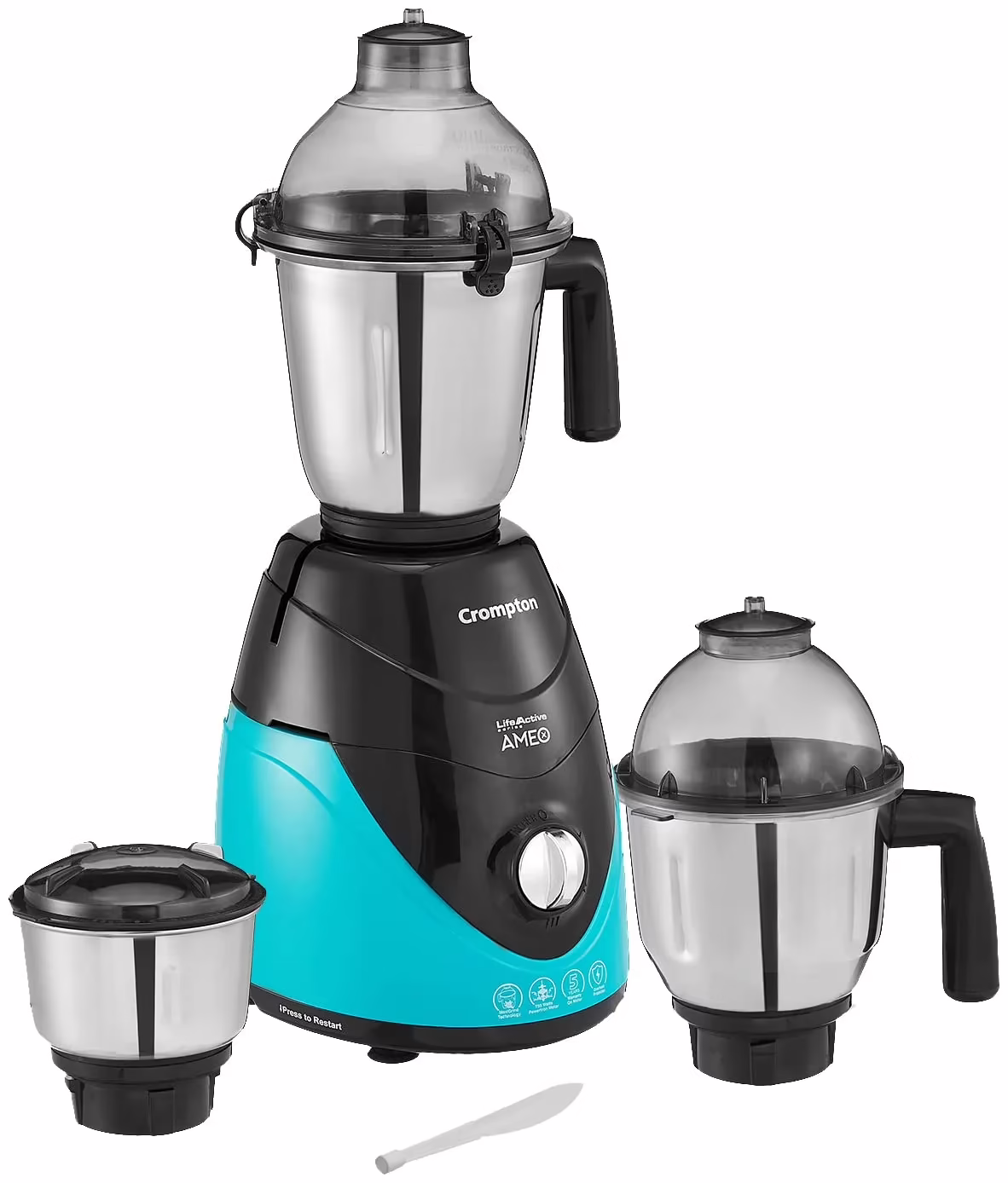 Crompton ACGM - AMEO Ameo 750 Mixer Grinder (3 Jars, Black, Green)