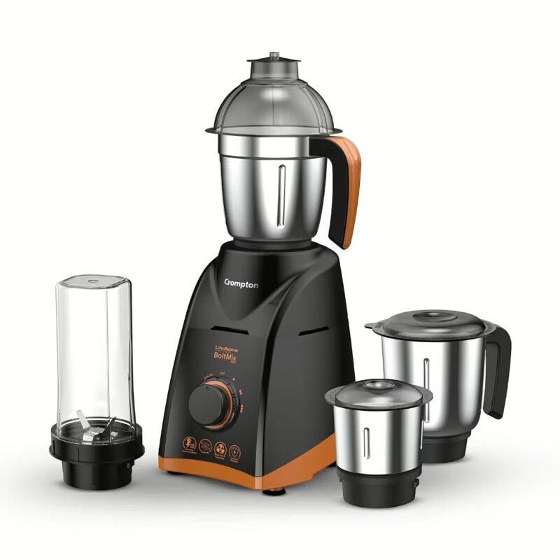 Crompton ACGM-BOLTMIX PRO Boltmix Pro 750 W Mixer Grinder (4 Jars, Orange, Black)