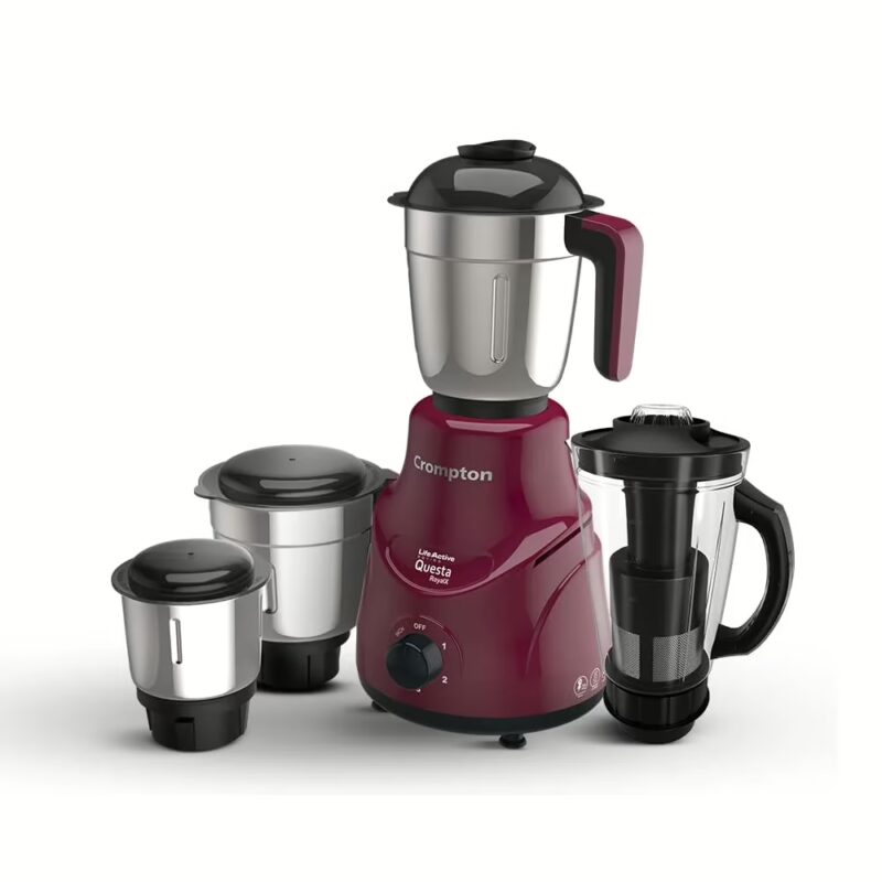 Crompton ACGM-QUESTARYLX750W 750 W Mixer Grinder (4 Jars, Beetroot, Black)