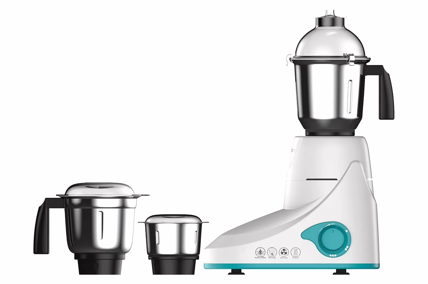 Crompton Diva 3 Jars 750 watt Mixer Grinder Maxigrind Technology 750 Mixer Grinder (3 Jars, White)