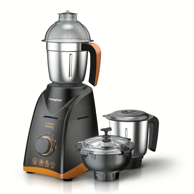 Crompton ACGM-BOLTMIX COOL 750 W Mixer Grinder (3 Jars, Orange, Black)