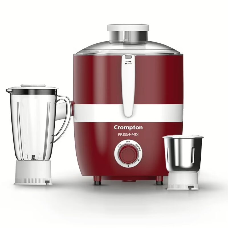 Crompton Fresh-Mix FRESH MIX 500 Juicer Mixer Grinder (2 Jars, White, Red)