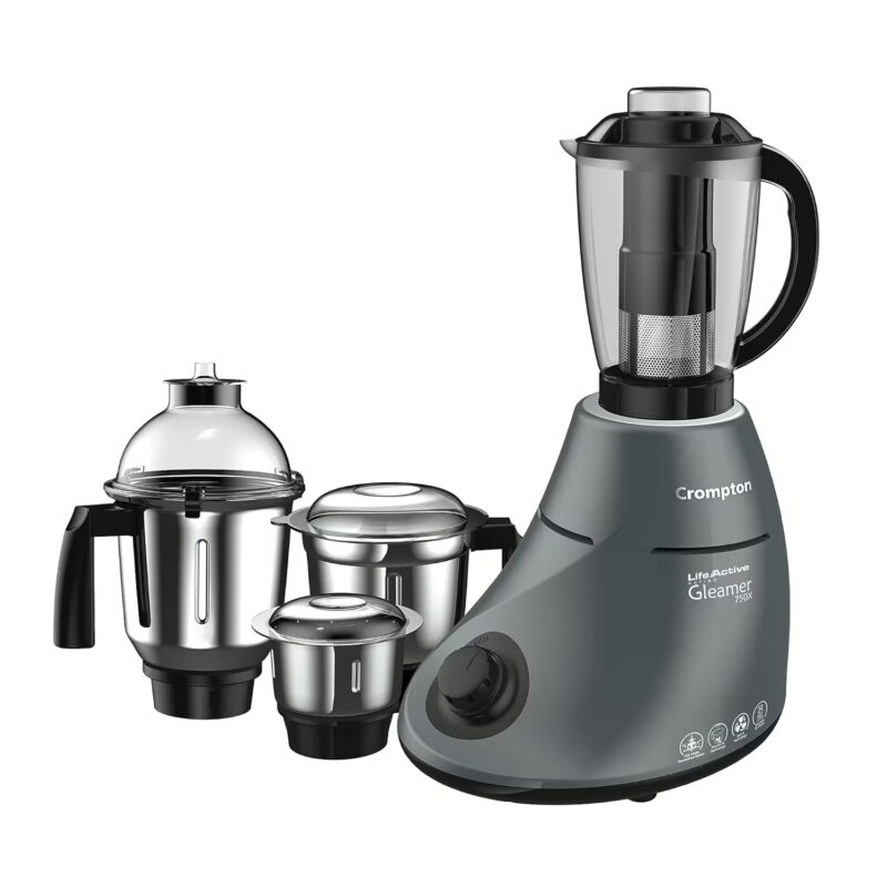 Crompton gleamer 750 watt 230 Mixer Grinder (3 Jars, Grey, Black)