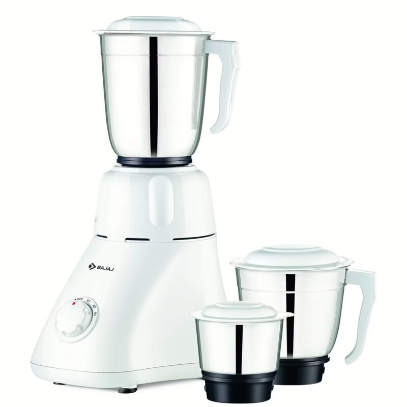 Bajaj Easy New Modal Watt 500 Mixer Grinder (3 Jars, White)