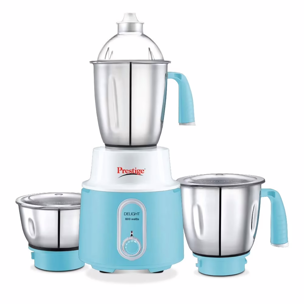 Prestige Delight Delight Mixer Grinder 600 Mixer Grinder (3 Jars, Blue)