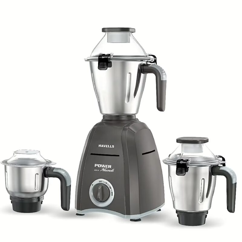 Havells Power Hunk 800 Mixer Grinder (3 Jars, Grey)