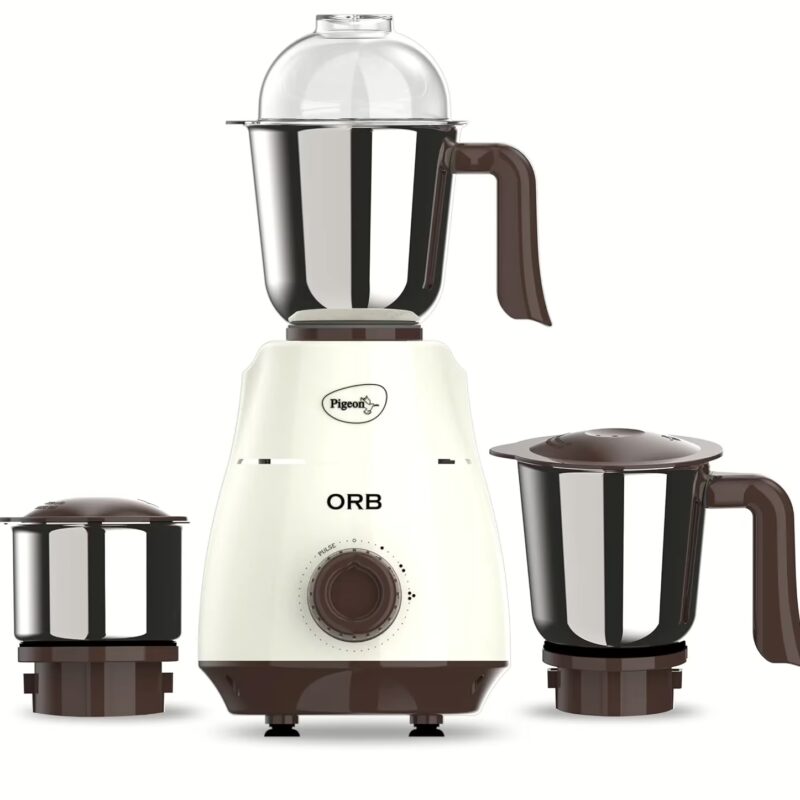 Pigeon 15597 ORB 750 Mixer Grinder (3 Jars, White)