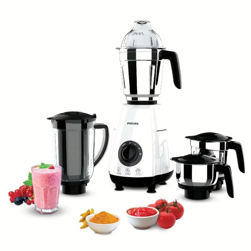 Philips HL7703/00 Juicer Mixer Grinder 1000 Mixer Grinder (4 Jars, White)