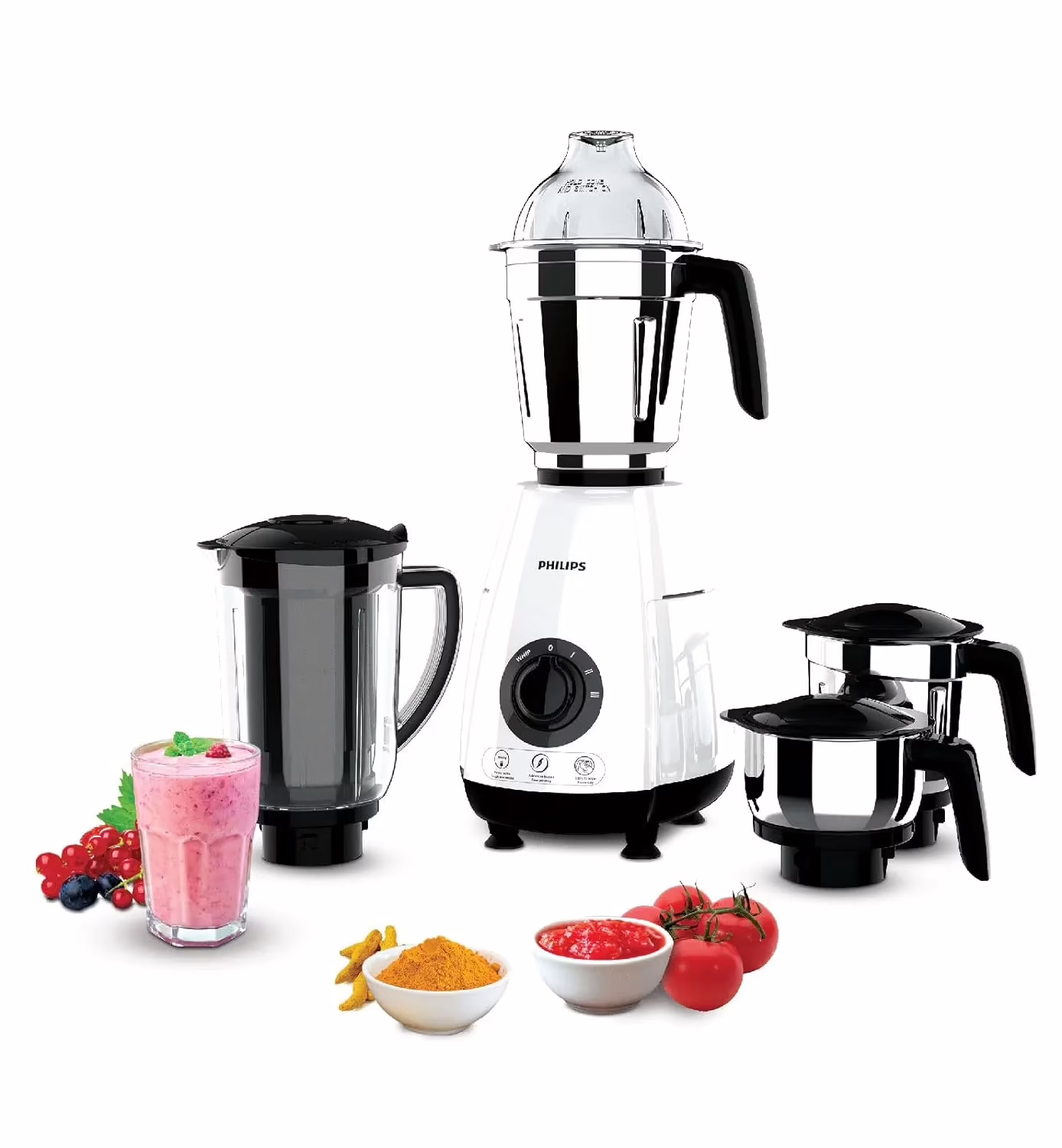 Philips HL7703/00 Juicer Mixer Grinder 1000 Mixer Grinder (4 Jars, White)