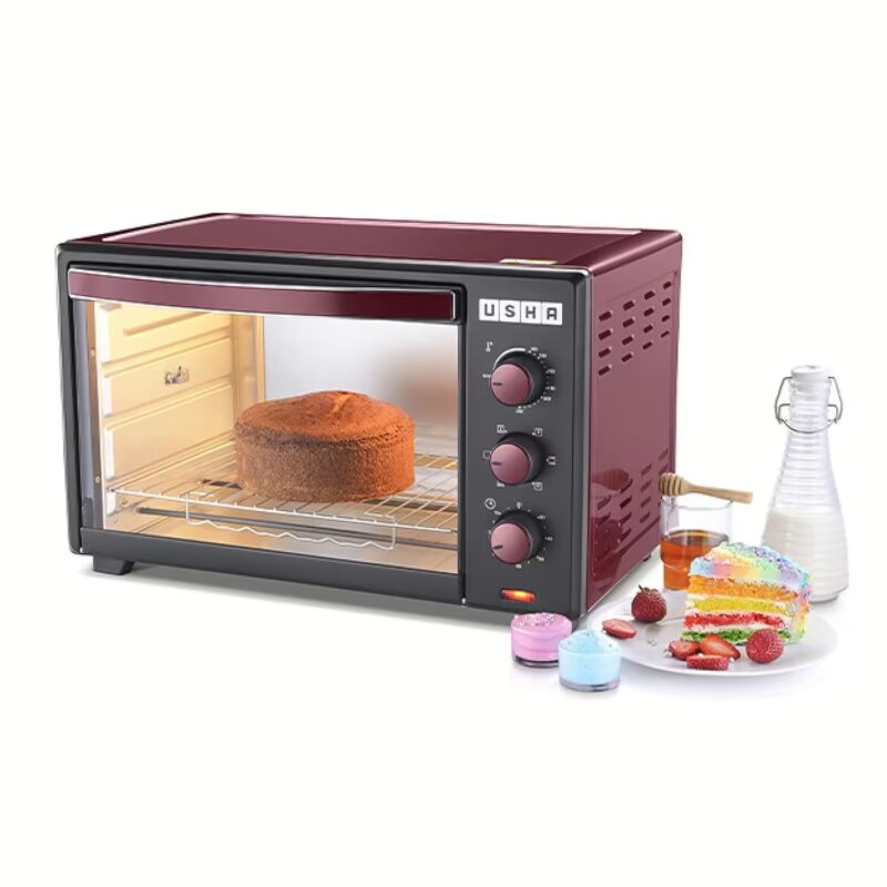 Usha 35-Litre OTGW3635Rc Oven Toaster Grill (OTG) (Wine & Matte Black)