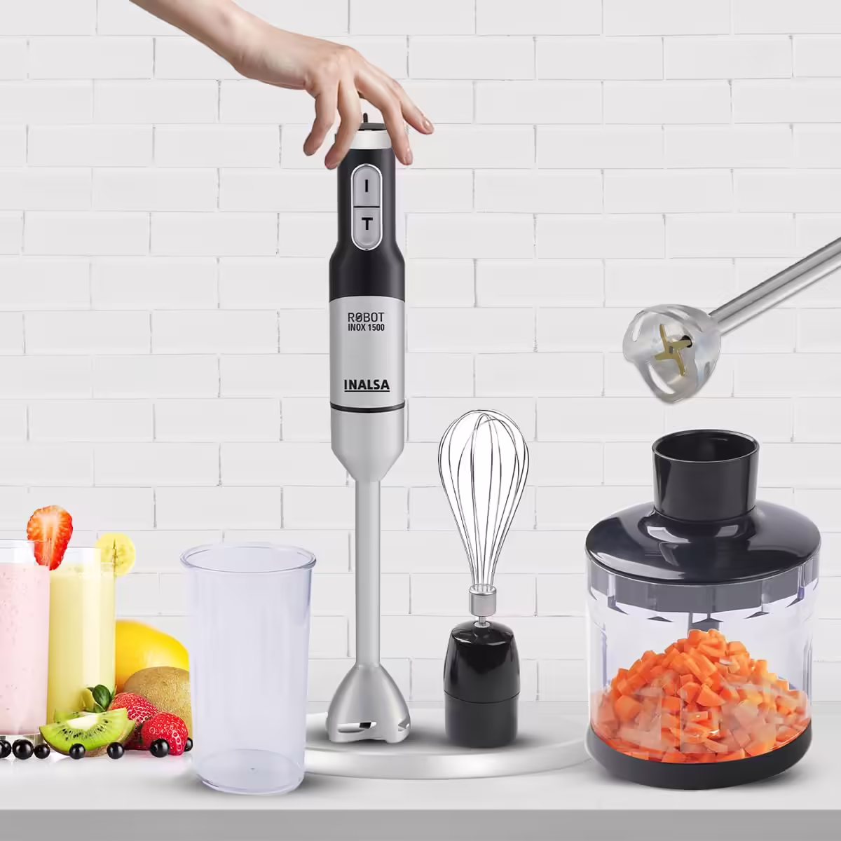 Inalsa by Inalsa Robot Inox 1500 1500 W Hand Blender??(Black|Silver)
