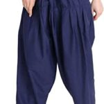 Navy Blue Woman Plain Cotton Patiala Salwar