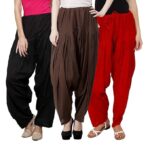 Classy Pack 3 Women's Cotton Full Stitched Readymade Patiala Salwar