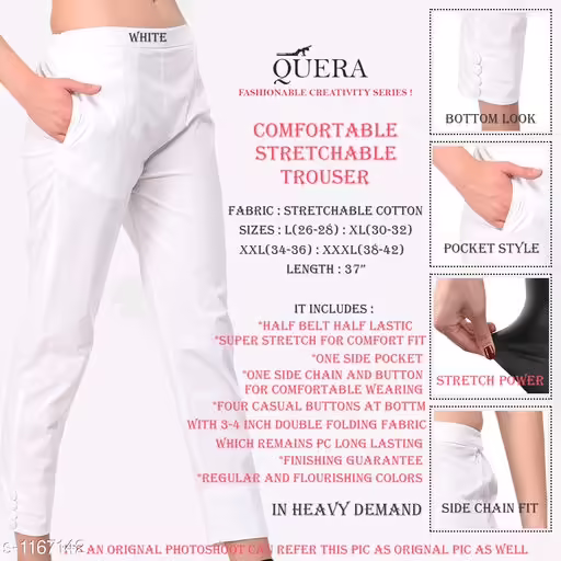 Alexandra Fabulous Stretchable Cotton Women Trousers & pants
