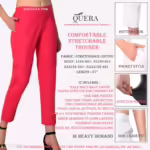 Alexandra Magenta Pink Stretchable Cotton Women Trousers & Pants