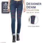 Seasons Designer Denim Criss Cross Jeans