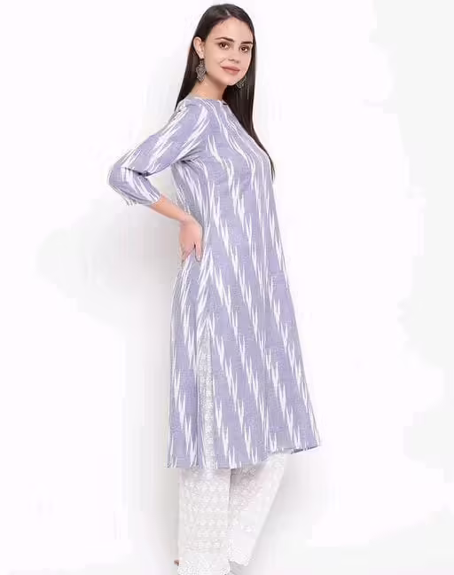 Abhisarika Cotton Blue Printed Ensemble Kurtis