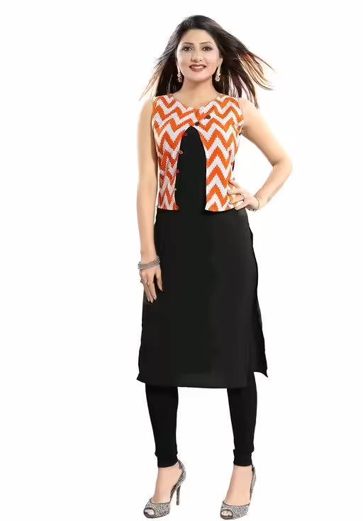 Classic Black Printed Womens Kurta Sets