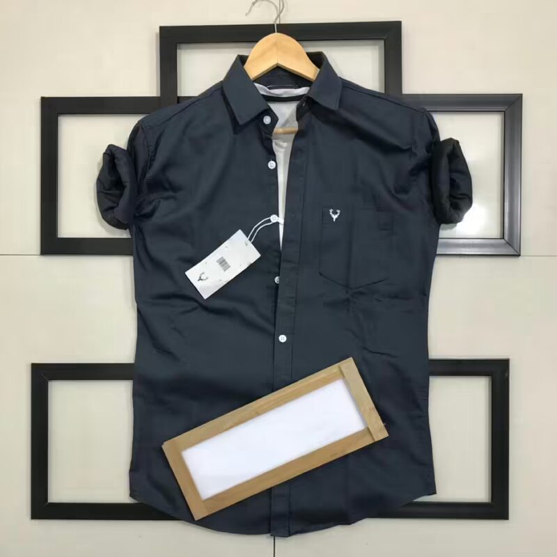 Seasons Men Navy Normal Fit Full Sleeves Shirt