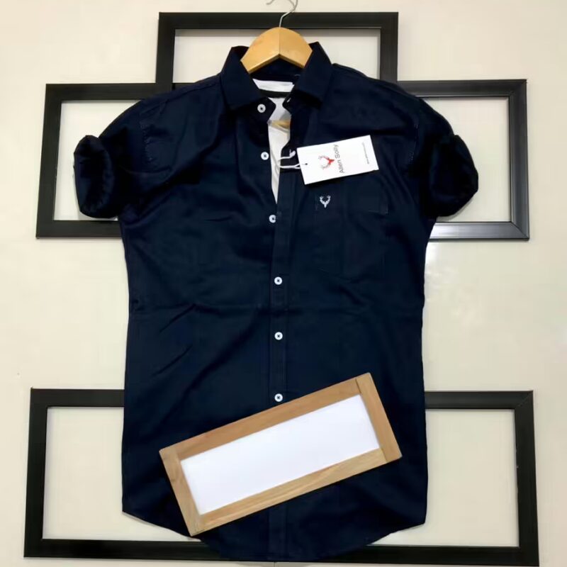 Seasons Men Navy Normal Fit Full Sleeves Shirt