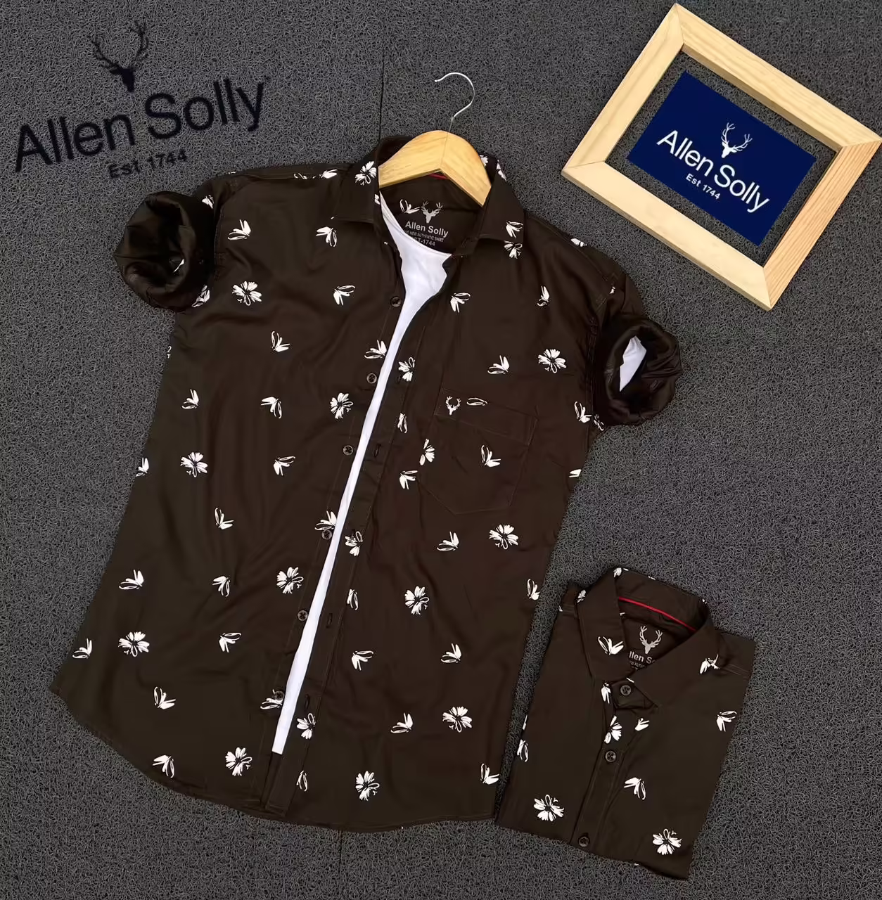 Seasons Brown Printed Full Sleeves Men Shirt