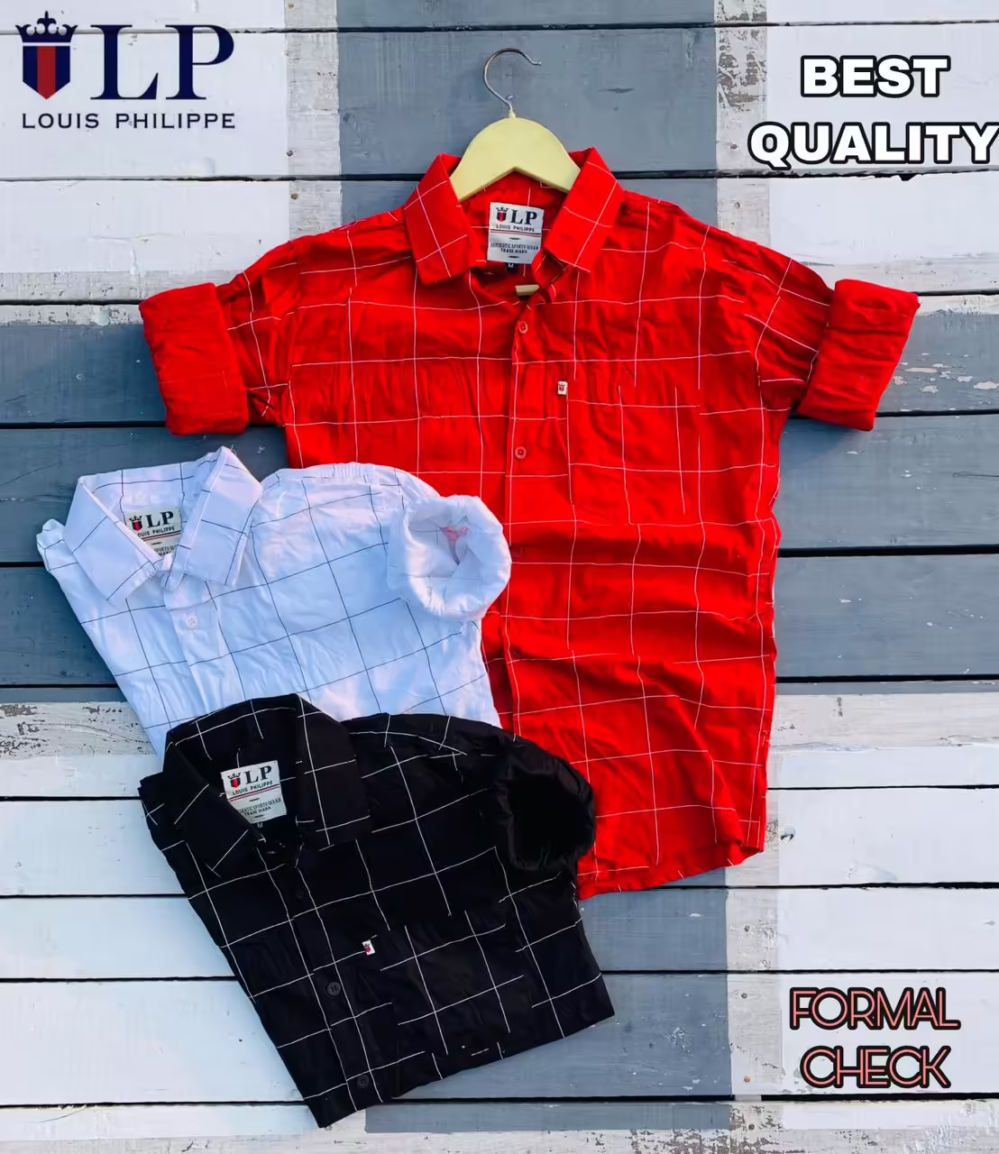 Seasons Men Red Check Slim Fit Shirts
