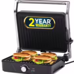 iBELL SM 201G Sandwich Maker, 2000W, Panini Grill, Big Size, Fit 4 Slice Bread Grill??(Silver)