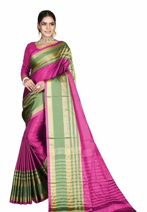 Aishani Voguish Magenta Cotton Silk Sarees