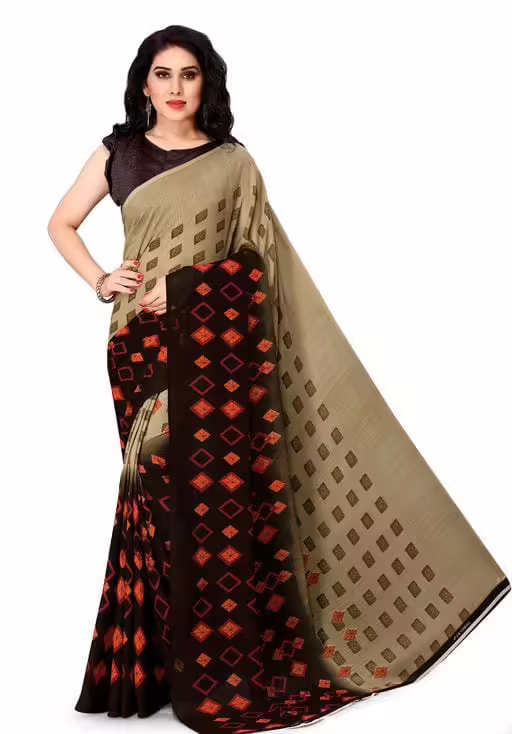 Jivika Multi Printed Refined Georgette Sarees