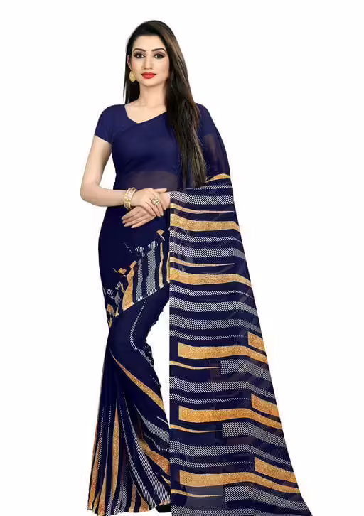 Jivika Drishya Navy Printed Sarees