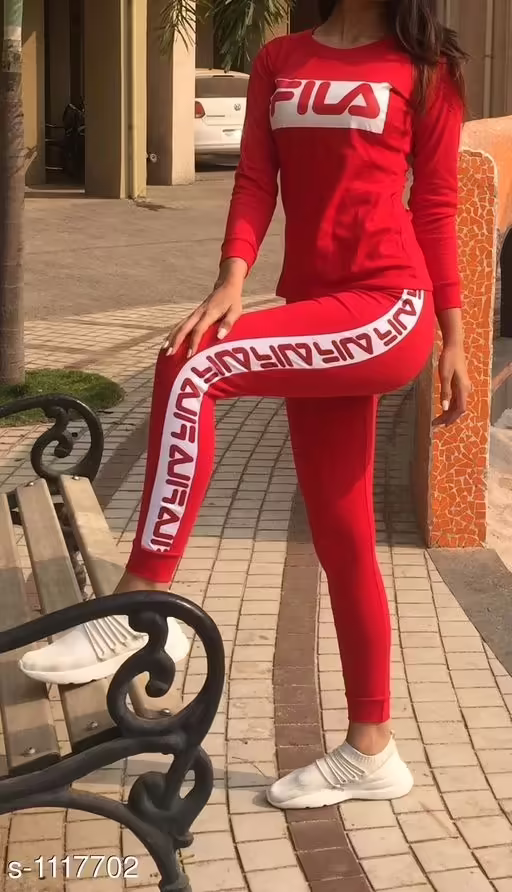 Designer Red Women's Track Suite