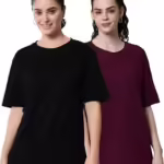 Multi Women Cotton Half Sleeve Oversized T-Shirts Set 2