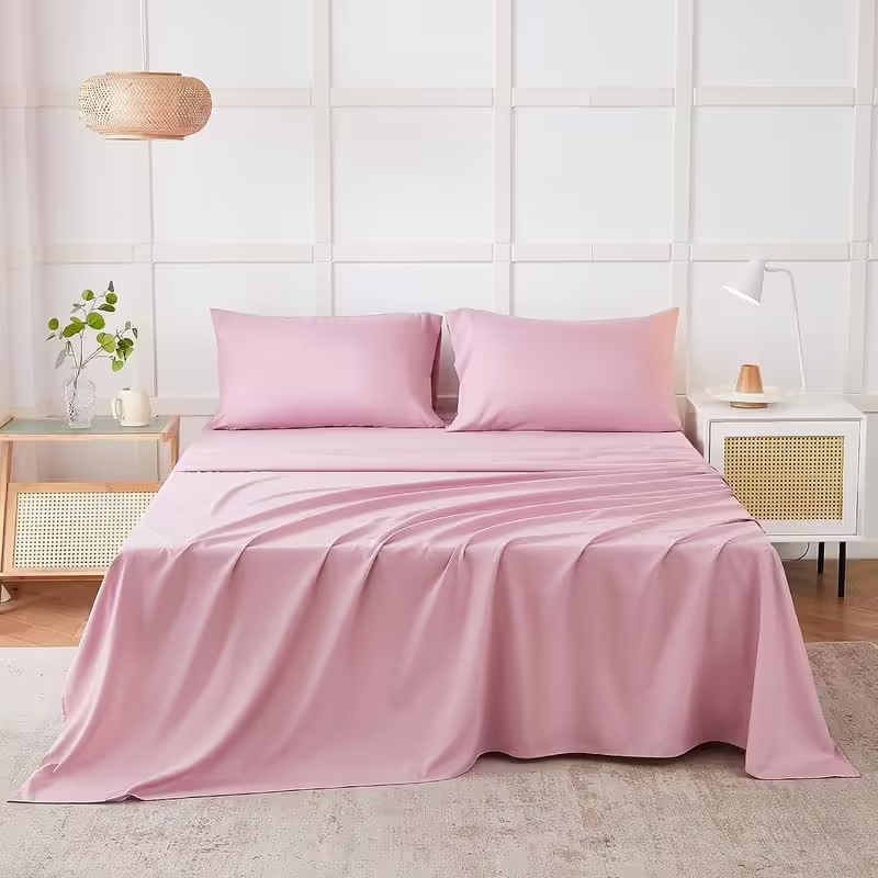 Seasons Bedsheet for Double Bed, (90x100 Inches, Pink)