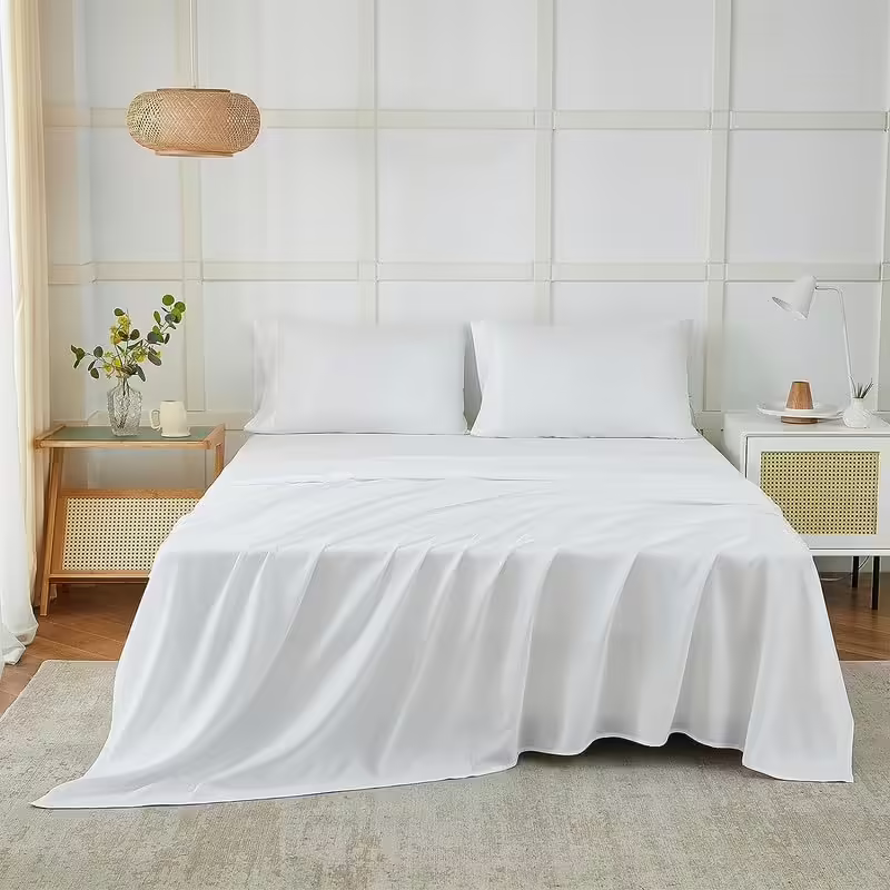 Seasons Bedsheet for Double Bed, (90x100 Inches, White Color)
