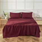 Seasons Bedsheet for Single Bed,  1 Pillow Cover, Maroon