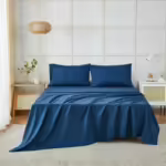 Seasons Bedsheet for Single Bed, 1 Pillow Cover, Navy Blue