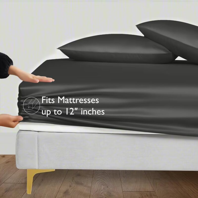 Seasons Silk Grey Colour Bedsheet with Deep Pocket