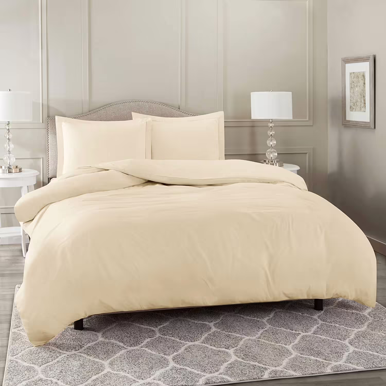 Seasons Double Bedsheet with 2 Pillow Covers, Beige
