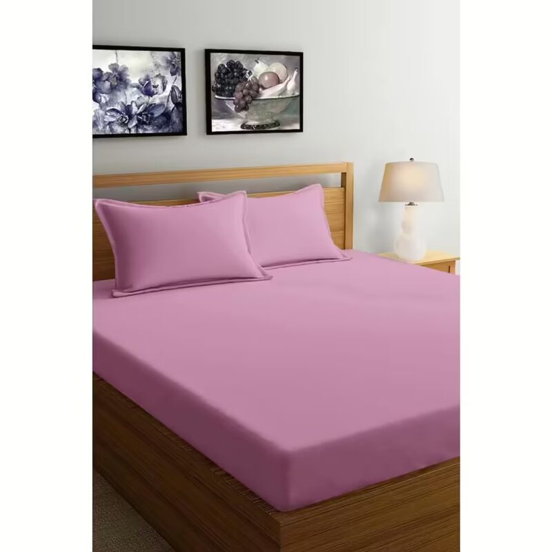 Seasons Double Bedsheet with 2 Pillow Covers, Light Wine