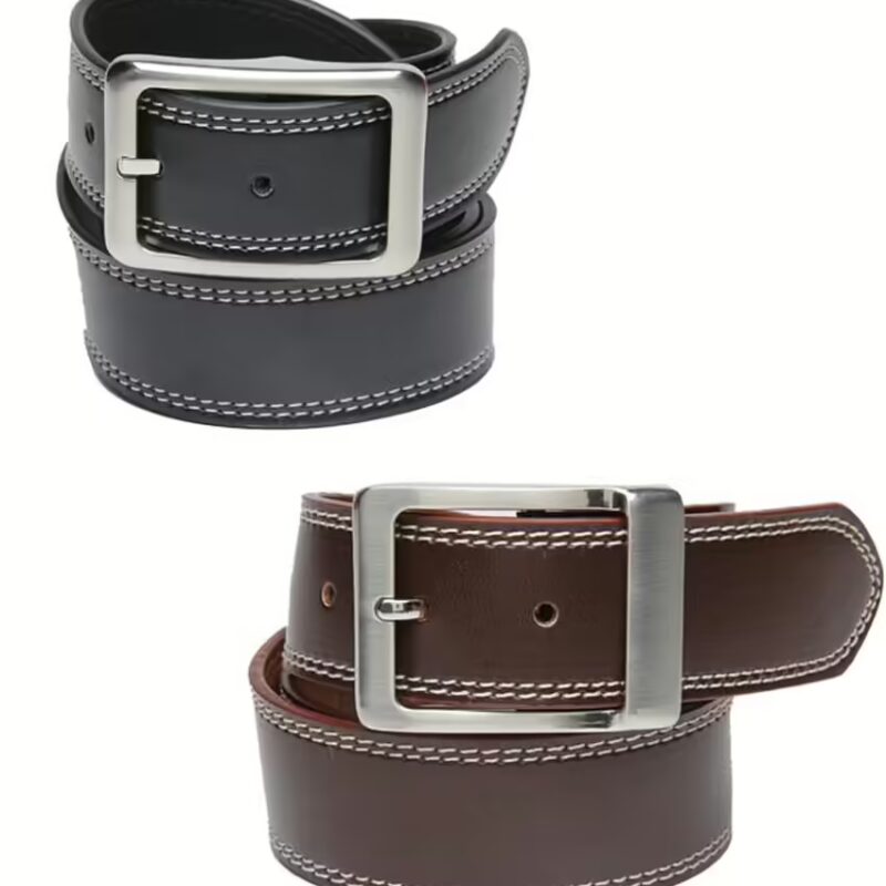 Black Leather Formal Men's Belt