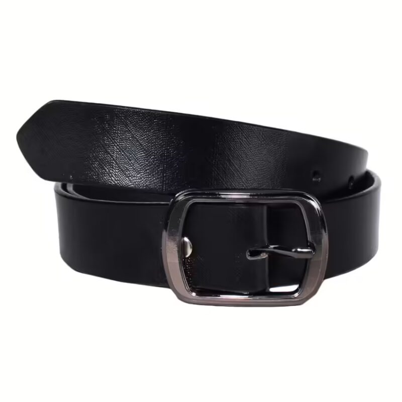 Black Leather Casual Belts For Men