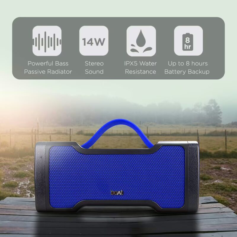 Boat Stone 1000 14 W Bluetooth Speaker (Navy Blue, Stereo Channel)