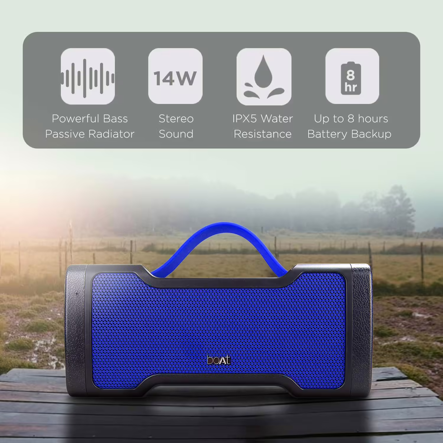 Boat Stone 1000 14 W Bluetooth Speaker (Navy Blue, Stereo Channel)
