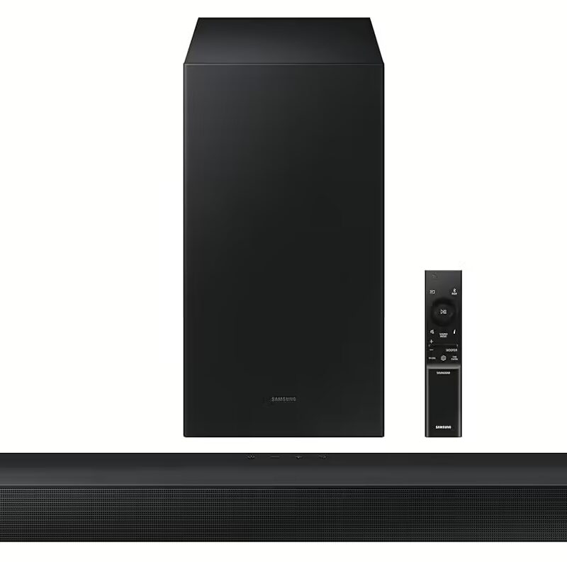 Samsung HW-B55E/XL Wireless Subwoofer, Dolby 2ch & DTS Virtual X 410 W Bluetooth Soundbar(Black, 2.1 Channel)