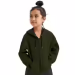 Girl's Soft Cotton Dark Green Hooded