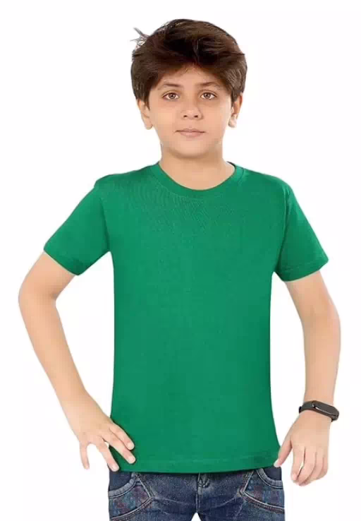 Comfortable Round Neck Cotton Green T-Shirt